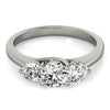 Classic 3 Stone Round Cut 0.97 Carat Diamond Engagement Ring 14k White Gold