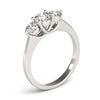 Classic 3 Stone Round Cut 0.97 Carat Diamond Engagement Ring 14k White Gold