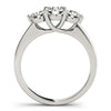 Classic 3 Stone Round Cut 0.97 Carat Diamond Engagement Ring 14k White Gold