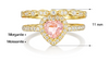 Amora Morganite Engagement Ring Set Heart Cut 14K 18K Gold Vintage Gemstone Bridal Ring Morganite Ring