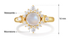 Scarlett Moonstone Ring Round Cut Sterling Silver Gold Plated Gemstone Ring