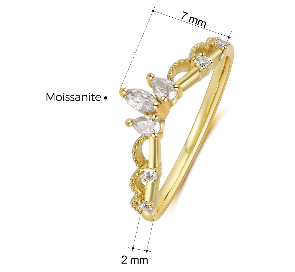 Princess Moissanite Curved Stacking Ring Oval Cut Sterling Silver Gold Plated Wedding Band