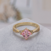 Sophia Pink Sapphire Ring Princess Cut Sterling Silver/Gold Plated Gemstone Ring