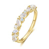 Imogen Opal Moonstone Wedding Band 18K Gold Opal Straight Stacking Ring Moonstone Ring