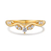 Vera Moissanite Curved Stacking Ring Round Cut Sterling Silver Gold Plated Wedding Band