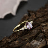 Dahlia Alexandrite Ring Pear Cut 925 Sterling Silver Gold Plated Gemstone Ring