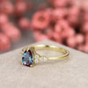 Dahlia Alexandrite Ring Pear Cut 925 Sterling Silver Gold Plated Gemstone Ring