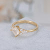 Natalia Moonstone Ring Princess Cut Sterling Silver Gold Plated Gemstone Ring