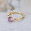 Elain Amethyst Ring Round Cut 925 Sterling Silver Gold Plated Gemstone Ring