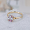 Courtney Alexandrite Ring Oval Cut 925 Sterling Silver Gold Plated Gemstone Ring