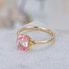 Courtney Pink Sapphire Ring Oval Cut Sterling Silver/Gold Plated Gemstone Ring