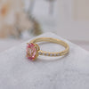 Olivia Pink Sapphire Ring Oval Cut Sterling Silver/Gold Plated Gemstone Ring