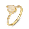 Gwen Moonstone Ring Pear Cut Sterling Silver Gold Plated Gemstone Ring