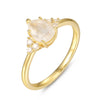 Angelina Moonstone Ring Pear Cut Sterling Silver Gold Plated Gemstone Ring