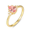 Angelina Pink Sapphire Ring Pear Cut Sterling Silver/Gold Plated Gemstone Ring