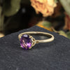 Courtney Amethyst Ring Oval Cut 925 Sterling Silver Gold Plated Gemstone Ring