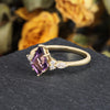 Diana Amethyst Ring Kite Cut 925 Sterling Silver Gold Plated Gemstone Ring