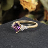 Natalia Amethyst Ring Princess Cut 925 Sterling Silver Gold Plated Gemstone Ring