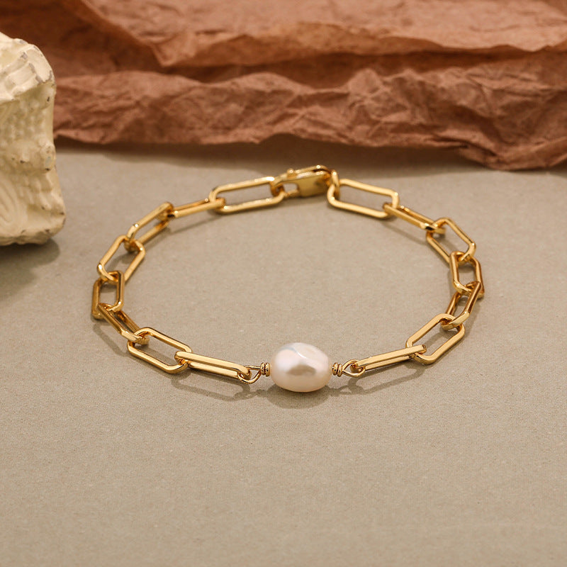 Grace Pearl Bracelet Sterling Silver Gold Plated Freshwater Pearl Bracelet