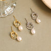 Celine Pearl Earrings Sterling Silver Gold Plated Freshwater Pearl Earrings