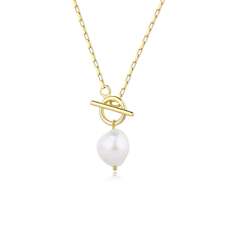 Brooke Pearl Necklace Sterling Silver Gold Plated Freshwater Pearl Necklace