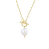 Brooke Pearl Necklace Sterling Silver Gold Plated Freshwater Pearl Necklace