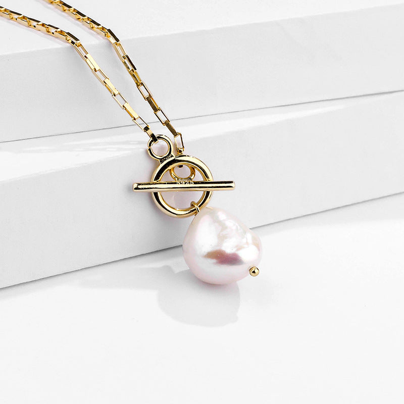 Brooke Pearl Necklace Sterling Silver Gold Plated Freshwater Pearl Necklace