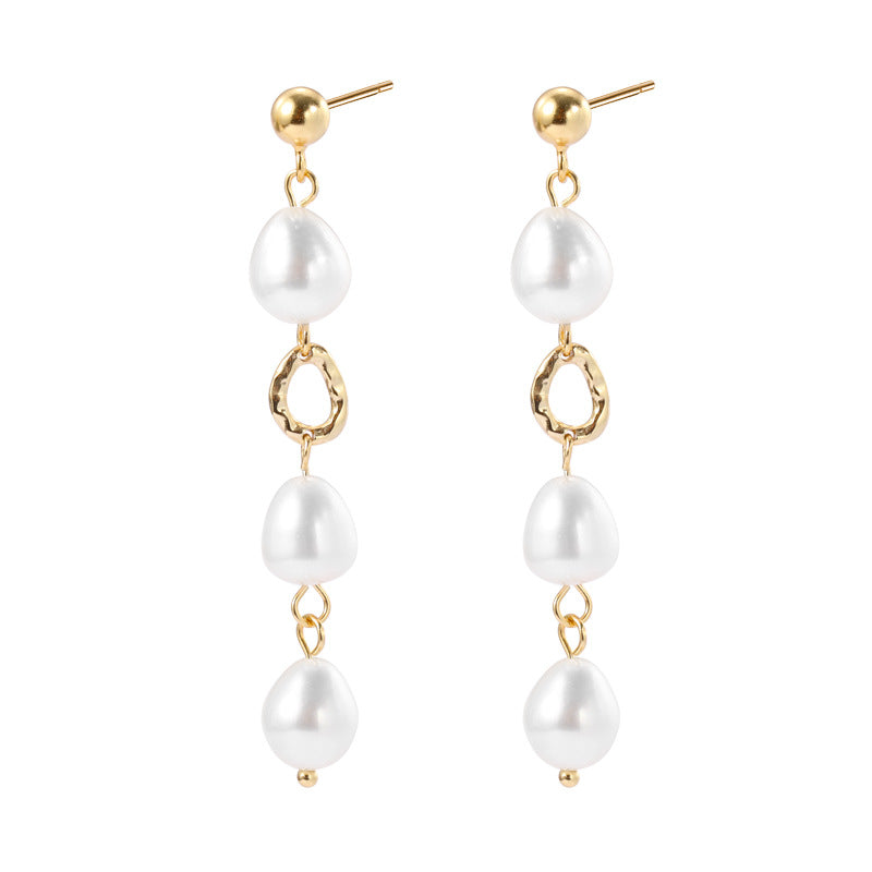 Solay Pearl Earrings Sterling Silver Gold Plated Freshwater Pearl Earrings