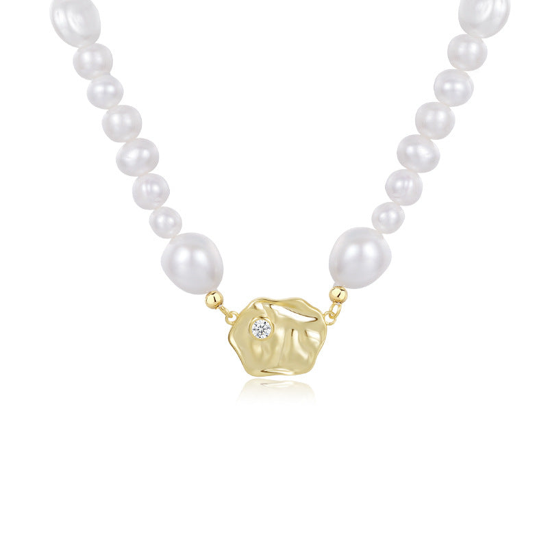 Airlea Pearl Necklace Sterling Silver Gold Plated Freshwater Pearl Necklace