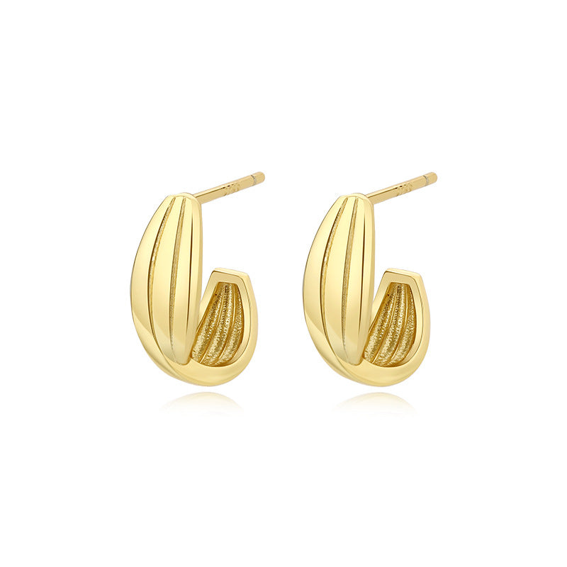 Brielle Hoop Earrings Sterling Silver Gold Plated Earrings