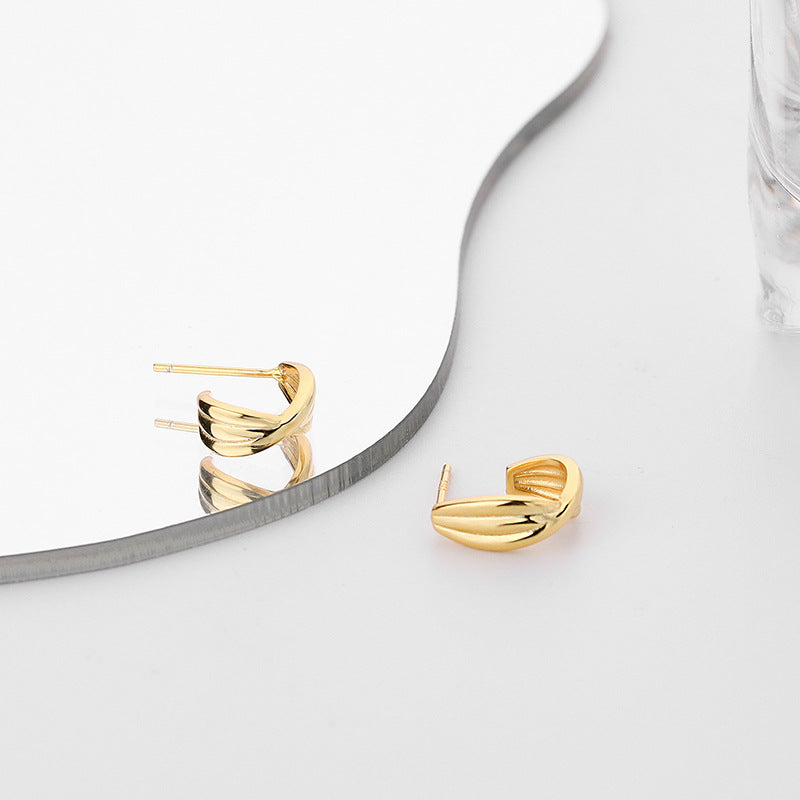 Brielle Hoop Earrings Sterling Silver Gold Plated Earrings