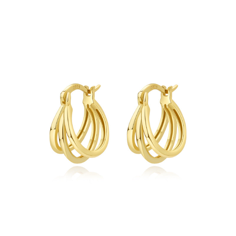 Yasmina Hoop Earrings Sterling Silver Gold Plated Earrings