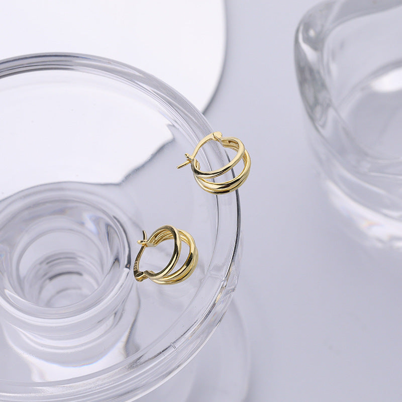 Yasmina Hoop Earrings Sterling Silver Gold Plated Earrings