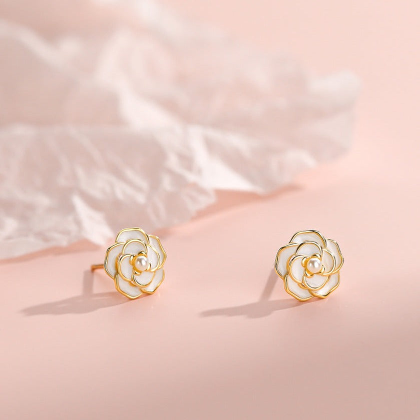 Primrose Earrings Sterling Silver Gold Plated Flower Earrings