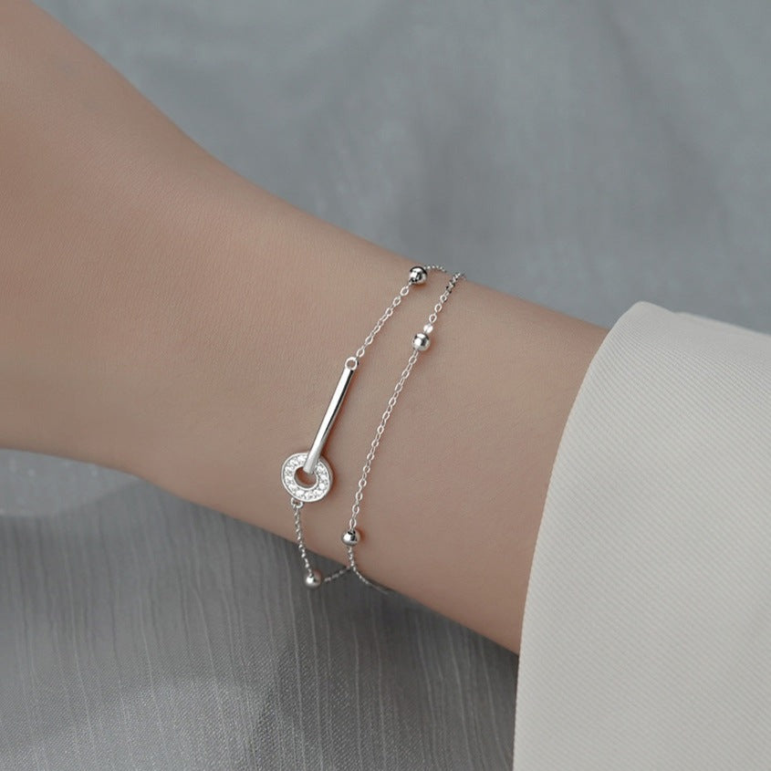 Amalie Bracelet Sterling Silver White Gold Plated Charm Bracelet