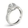 Entwined Split Shank 1.45 Carat Diamond Engagement Ring 14k White Gold