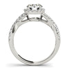 Entwined Split Shank 1.45 Carat Diamond Engagement Ring 14k White Gold