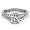 Entwined Split Shank 1.45 Carat Diamond Engagement Ring 14k White Gold