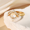 Scarlett Gold Moonstone Engagement Ring Round Cut 14K 18K Gold Vintage Gemstone Ring Moonstone Ring