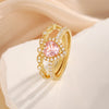 Amora Morganite Engagement Ring Set Heart Cut 14K 18K Gold Vintage Gemstone Bridal Ring Morganite Ring