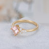 Natalia Pink Sapphire Ring Princess Cut Sterling Silver/Gold Plated Gemstone Ring