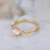 Elain Pink Sapphire Ring Round Cut Sterling Silver/Gold Plated Vine Gemstone Ring